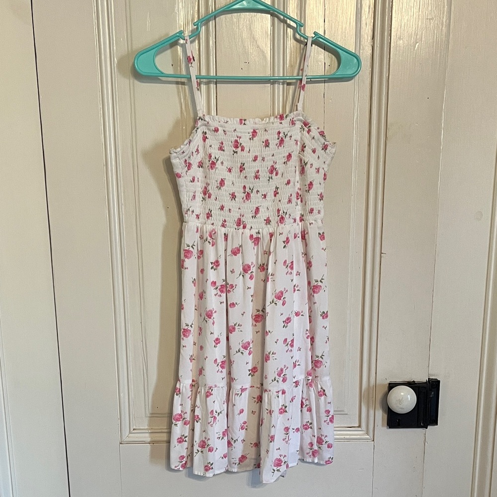 Hollister Floral Pink and White Sundress